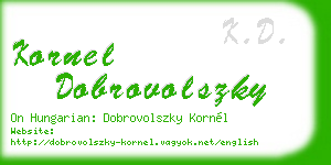 kornel dobrovolszky business card