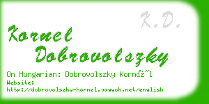 kornel dobrovolszky business card